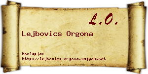 Lejbovics Orgona névjegykártya
